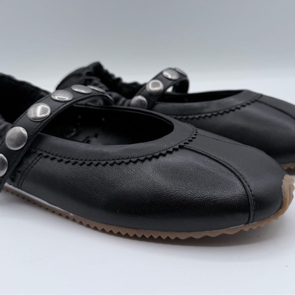 Steve Madden Anaya-ST Black Flats with Silver Accents